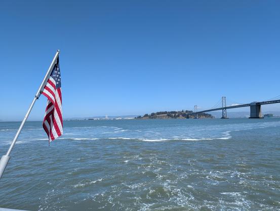 View of Yerba Buena Island from a ferry.