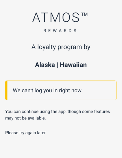 We can't log you in right now